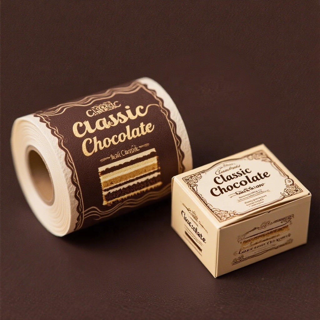 Custom Food Label Stickers Waterproof Roll Label White PP Vinyl Paper Stickers Cookie Candy Chocolate Box Packaging Sticker