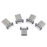 Connecteur femelle type-c 6Pin USB 3.1 SMT Dip Montage Charge rapide Courant élevé Bande d'ambulance 4 broches