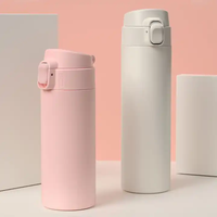 Bouteille d'eau personnalisée 320ml 450ml en acier inoxydable avec couvercles et paille pour enfants, idéale pour l'école et la motivation sportive