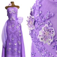 Tissu en tulle à fleurs 3D appliquées, cousues à la main, avec strass, pour robe de soirée, maille, 2026