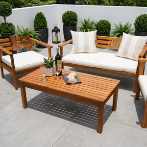 THINH PHU OLIVER Ensemble de canapés fonctionnels en bois d'acacia - Mobilier d'extérieur contemporain pour jardin et salon - Emballage personnalisé - Product Image 1