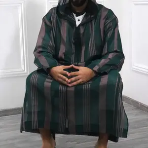 Abrab muslimische Männer druckten Jubba Arabisch Thobe Jubba für Männer Moderne Dubai ägyptische Männer Abaya islamische Kleidung muslimische Robe