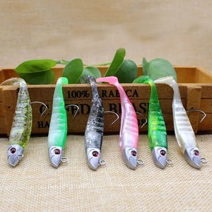 Leurre souple de pêche avec tête plombée et queue en T, 10cm 15.5g, 13cm 26g, avec hameçon tranchant à ardillon, matériel de pêche - Product Image 2