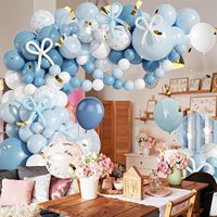 Kit d'arche de ballons multicolores en forme de nœud, ensemble de ballons en latex pour la décoration de fête de naissance, révélation du sexe, anniversaire