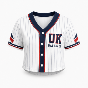 เสื้อแฟนเบสบอลสหราชอาณาจักร สไตล์วาร์ซิตี้ ปรับแต่งชื่อทีมและหมายเลขได้ พร้อมกระดุมติดเสื้อ ชุดกีฬา - Product Image 3