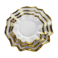 Ensemble de vaisselle en porcelaine classique à bord doré et de bols en céramique, écologique, pour la maison, l'hôtel, et la vente en gros en usine