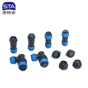 Connecteurs électriques mâles et femelles pour montage sur panneau, étanches IP68, en plastique fileté, pour prise d'aviation SP17 - Product Image 1