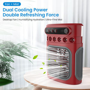 Ventilateur brumisateur portable <span class=keywords><strong>mini</strong></span> <span class=keywords><strong>rechargeable</strong></span> <span class=keywords><strong>à</strong></span> 6 jets d'<span class=keywords><strong>eau</strong></span>, <span class=keywords><strong>climatiseur</strong></span> de bureau avec lumière LED 7 couleurs, refroidissement silencieux - Product Image 3