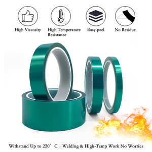 Ruban adhésif thermofusible simple face en silicone PET résistant aux hautes températures <span class=keywords><strong>Miaosen</strong></span> MS-P3850 200 vert industriel découpé à l'emporte-pièce - Product Image 2
