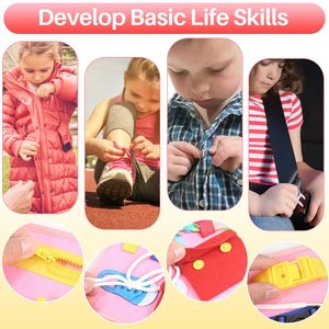 Tablero de Actividades de Fieltro, Juguete Educativo Montessori para Niños de 1 a 3 Años, Juguete de Aprendizaje Plegable, Juguete de <span class=keywords><strong>Terapia</strong></span> <span class=keywords><strong>Ocupacional</strong></span>, Diseño Portátil - Product Image 4