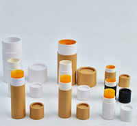 Emballage cosmétique personnalisé de luxe en papier recyclé pour rouge à lèvres et baume à lèvres, tube cylindrique blanc et brun avec logo