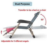 Fauteuil de Plage Zéro Gravité Pliant Portable Ultra-léger pour Extérieur, Jardin, Terrasse, Sable, Camping et Sac à Dos