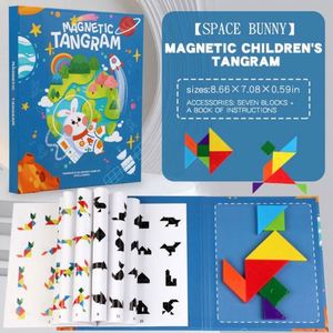 Magnetic Pattern Block Book <b>Road</b> Trip Game Jigsaw Shapes Kids Challenge IQ Toy Brain Teasers Travel Tangram Puzzle - Product Image 4