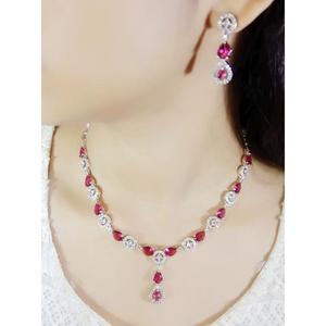 Gold Plated AD Stone Choker <b>Necklace</b> <b>Set</b> with Maangtikka | Best <b>Wedding</b> Jewelry for <b>Wedding</b> Engagement and Anniversary - Product Image 3