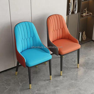 Chaises de salle à manger modernes pour hôtel, mobilier de maison, métal personnalisable, cuir, 5 pièces pour la maison, le bureau et l'appartement - Product Image 4