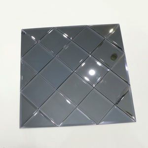 Carreaux de <span class=keywords><strong>miroir</strong></span> en verre gris <span class=keywords><strong>fumé</strong></span> à bords biseautés rectangulaires pour mur de fond de bar - Product Image 2