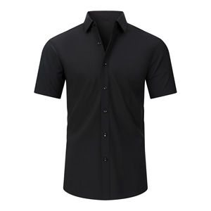 เสื้อเชิ้ตเดรสแขนสั้นแบบกระดุมแถวเดียว สีพื้น ระบายอากาศได้ดี กันยับ ผลิตตามสั่ง OEM ODM พร้อมปักโลโก้ ขายส่งจำนวนมากสำหรับฤดูใบไม้ผลิ - Product Image 3