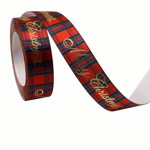 Pattern Variety Luxe 1.6cm 10 Yards Gold Foil Christmas Satin Ribbon for Bouquet Wrapping & Party Decor - Product Image 5