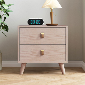 <span class=keywords><strong>Table</strong></span> <span class=keywords><strong>de</strong></span> <span class=keywords><strong>chevet</strong></span> silencieuse en bois <span class=keywords><strong>de</strong></span> frêne massif, style <span class=keywords><strong>japonais</strong></span> nordique moderne, avec 2 tiroirs pour le rangement dans les petites chambres d'appartement - Product Image 3