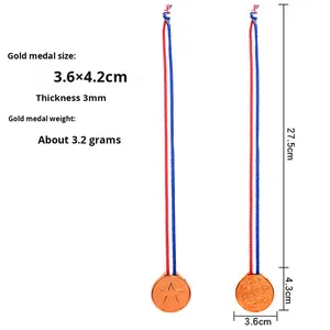 <span class=keywords><strong>Precio</strong></span> bajo Medalla Props Ganador Premio Medallas Niños Plástico Cobre Plata <span class=keywords><strong>Oro</strong></span> Premio Medallas con cinta para el cuello Fiesta Juego deportivo Favor - Product Image 2