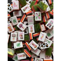 WILD ONES TILES 160 pièces, jeu de Mahjong de luxe gravé, style jade vert, tuiles de Mahjong américaines