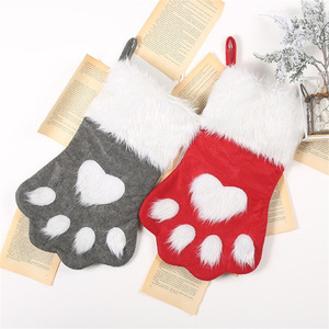 Top qualité Logo personnalisé doux mignon bas pour animaux de compagnie pendentif décoration fournitures cadeau floue chaussettes de noël - Product Image 2
