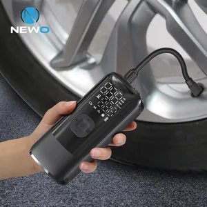 Newo 17 실린더 제품 공기 펌프 휴대용 스마트 펌프 블랙 25 12V ABS 4 자리 압력 범용 디지털 디스플레이 150 CN;GUA