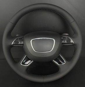 Funda de Volante de Cuero y Fibra de Carbono Cosida a Mano para <span class=keywords><strong>Audi</strong></span> A3/A4/A5/A6/Q3/Q5/Q7/S6/S8/TT - Antideslizante, Negra - Product Image 1