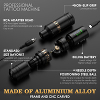 Mesin Tato Nirkabel Profesional Ambition Ninja Ultra 1900mAh 3.5mm/4.0mm Stroke Direct Drive untuk Seniman Seni Tubuh
