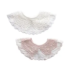 Lovely Lace Full Circle Newborn Toddler Cotton Baby Bibs Girls ruffled Round Saliva Towel Kids Feeding Bib