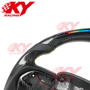 Accesorios Interiores para Dodge Challenger Hellcat Durango Charger RT/SRT Scat Pack SRT8, Volante de Fibra de Carbono con LED e Indicador de RPM - Product Image 2