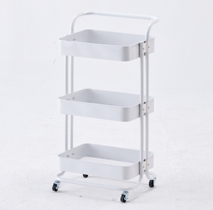 Carrito de estantes de Metal móviles de <span class=keywords><strong>3</strong></span> niveles para baño y cocina, carros rodantes de almacenamiento de utilidad para herramientas de alimentos, cestas de almacenamiento para sala de estar - Product Image 4