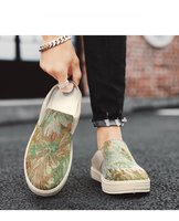 Chaussures décontractées pour hommes grandes tailles à coupe large, motif floral jacquard, sans lacets, semelle extérieure, pour la marche quotidienne et l'extérieur, support OEM ODM