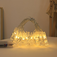 Guirlande lumineuse LED à piles avec 20 clips photo transparents, idéale pour les fêtes, les festivals et la décoration murale