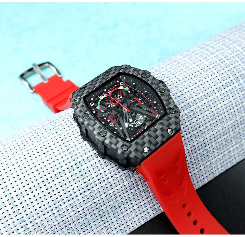 2022 New Rm Men's Watch Casual Sports Watch Stylish Dial Design Silicone Strap Quartz Watches