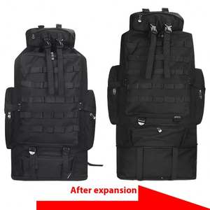 Sac à dos de randonnée 100L pour homme et femme avec motif camouflage, grande capacité, fermeture éclair pour camping, randonnée et voyage - Product Image 4