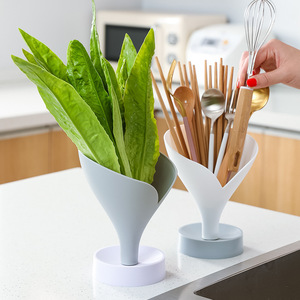 Household kitchen chopsticks vegetable drainage storage box Household funnel-shaped multi-functional drainage rack - Product Image 6