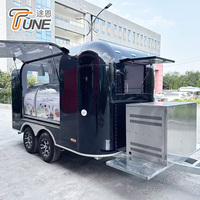 Camion de restauration vintage personnalisé, remorque pour crêpes et gaufres, camion de desserts, bar à nourriture mobile avec équipement de cuisine complet