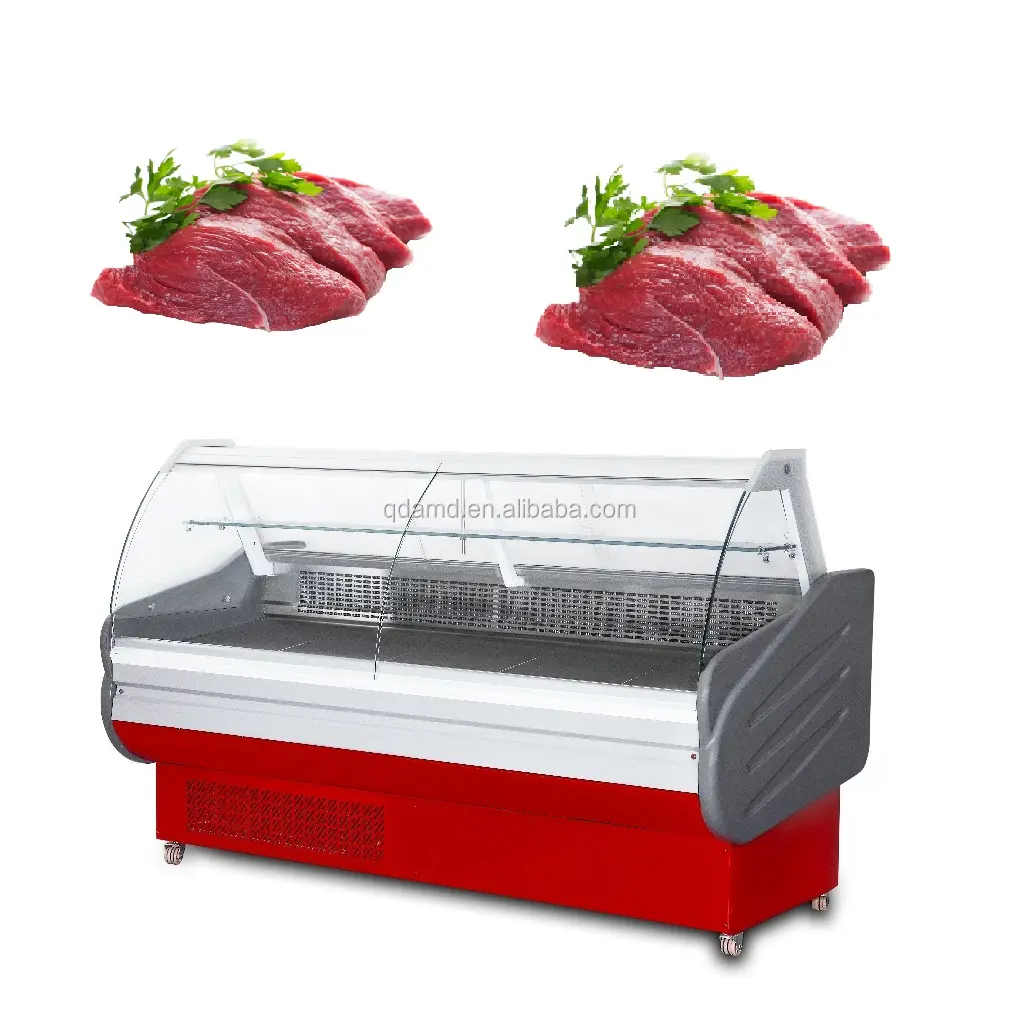 New Product Supermarket Deli Refrigerator Fresh Meat display fridge Chicken Cooling Showcase with glass door