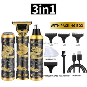Tondeuse à cheveux électrique pour hommes professionnels <span class=keywords><strong>rasoir</strong></span> USB Rechargeable Vintage avec tondeuse à <span class=keywords><strong>barbe</strong></span> en métal T9 Machine pour usage domestique - Product Image 3