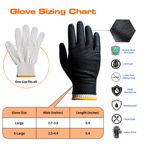 Guantes Industriales <span class=keywords><strong>de</strong></span> Nitrilo Negros Desechables sin Polvo con Puntos <span class=keywords><strong>de</strong></span> Diamante para <span class=keywords><strong>Examen</strong></span>, Venta al por Mayor <span class=keywords><strong>de</strong></span> Fábrica Anboson - Product Image 5