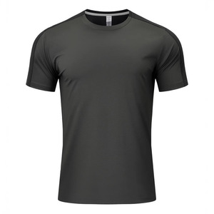 Ice Blue Men's Crew Neck T-Shirt Short Sleeve Polyester Spandex Workwear Summer Sportswear - Product Image 3