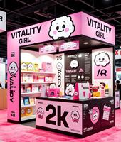 Conception de magasin éphémère écologique personnalisée avec éclairage LED pour les marques de jouets et de produits de beauté |   Kiosque de vente au détail modulaire Kawaii pour la présentation visuelle
