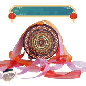 Tambourin à main en forme de cloche Dunhuang à rangée unique avec ruban en soie pour la danse Hanfu et les spectacles - Product Image 2