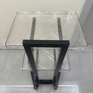 Black 2 Tier Height Adjustable Salon Trolley Silent Rolling Wheels Barber Tool Storage <b>Cart</b> For Hair Nail Beauty Salon SPA Use - Product Image 3