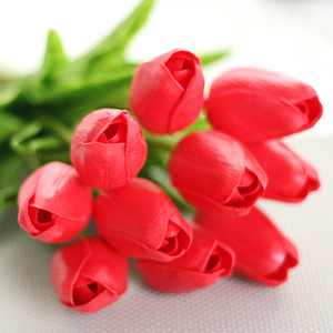 Tulipanes Artificiales Naranjas, Flores de Tulipán Artificiales de PU Individuales para Centros de Mesa, Arreglos Florales, Decoraciones de Boda - Product Image 3