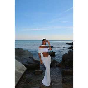 Two-Piece <b>White</b> Lotus Beachwear Set Stylish <b>Bikinis</b> for <b>Women</b> - Product Image 6