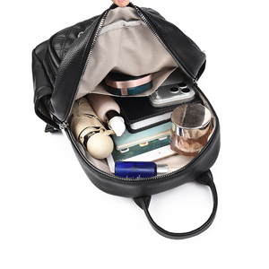 Zaino in Pelle con Motivo a Rombi alla Moda, Borsa a Spalla Casual da <span class=keywords><strong>Donna</strong></span> per Uso Quotidiano e Viaggi, Elegante Mini Zaino per Signore per Pendolarismo e Scuola - Product Image 6