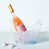 Refroidisseur de vin et de boisson portable avec logo personnalisé Seaux de bar rétro carrés en forme de bateau Seaux de bar carrés en forme de bateau Logo personnalisé pour la glace