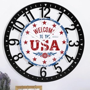 25cm Round Iron <strong>Clock</strong> Featuring a <strong>Bee</strong> on Honeycomb - Product Image 3